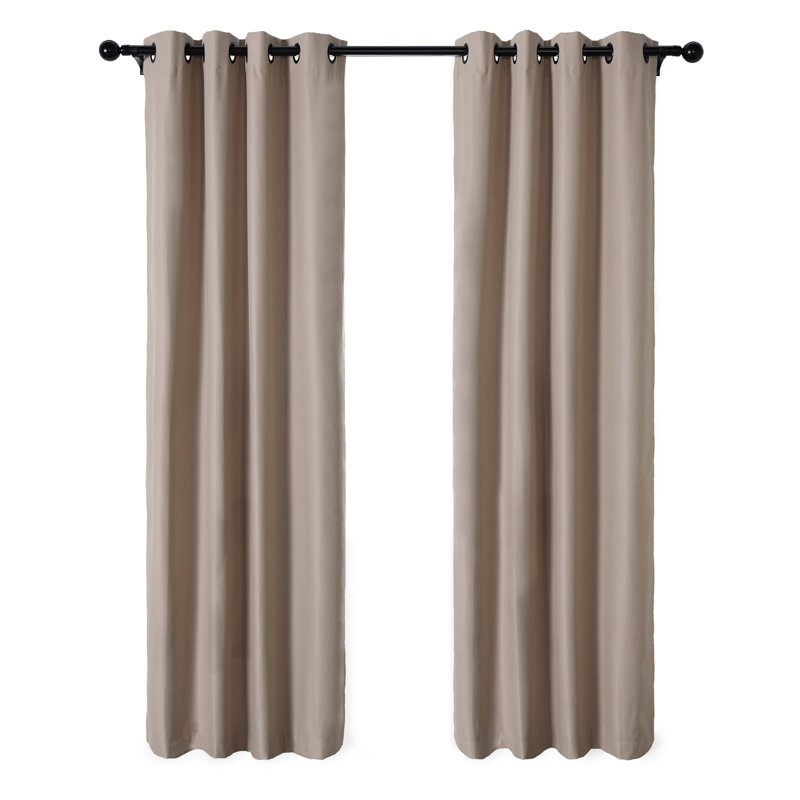 Paire de rideaux occultant 100% croisé Huseman, L 52 po x L 84 po, Taupe