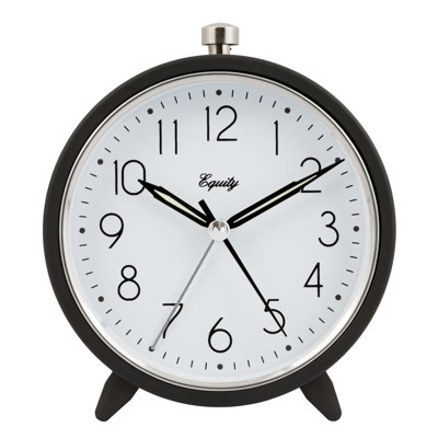 Equity 5 Inch Silent Sweeping Quartz Metal Alarm Clock