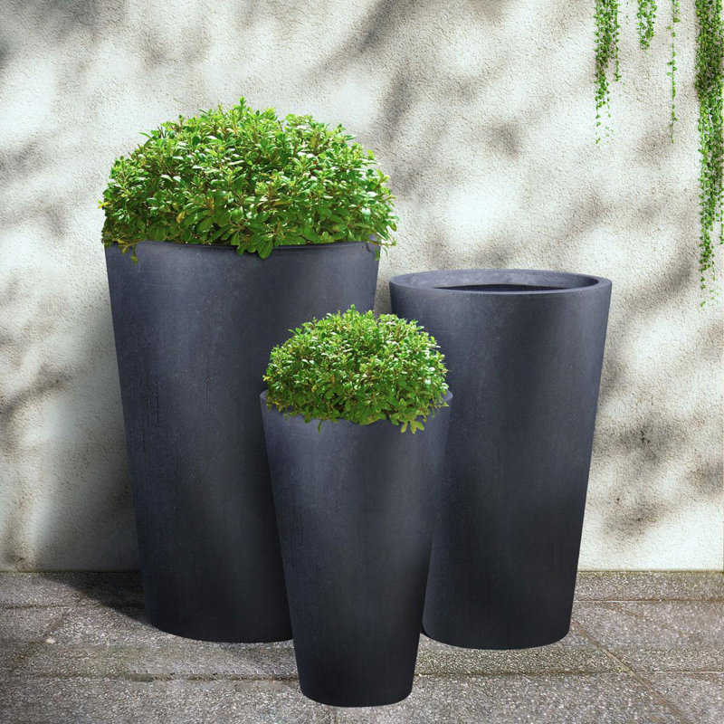 Fibreglass Plant Box, Dark Grey, 51cm H x 32cm W x 32cm D