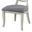 De 2 chaises d'appoint de salle à manger en blanc et gris antique, siège en tissu rembourré, placage en bois massif, chaises de style transitionnel 2 pièces élégantes et style enchanteur-1524656901-1524656898