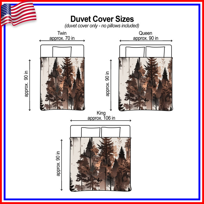 Housses de couette Foggy Forest Silhouette, Lit simple