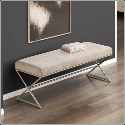 Banquette contemporaine en taupe avec siège en chenille taupe et moelleux Comfort Home Furniture