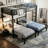 Twin Over Twin Over Twin Size Triple Bunk Bed Frame, Heavy-duty Metal Triple Bed With Full-length Guardrail, Ladder And Upper-bed Platform, Convertible 3 Beds, Black