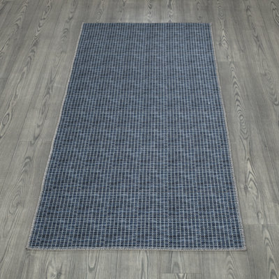 Machine Washable Wrinkle Free Flatweave Tonal Cotton Area Rug For Living Room, Hallway Runner