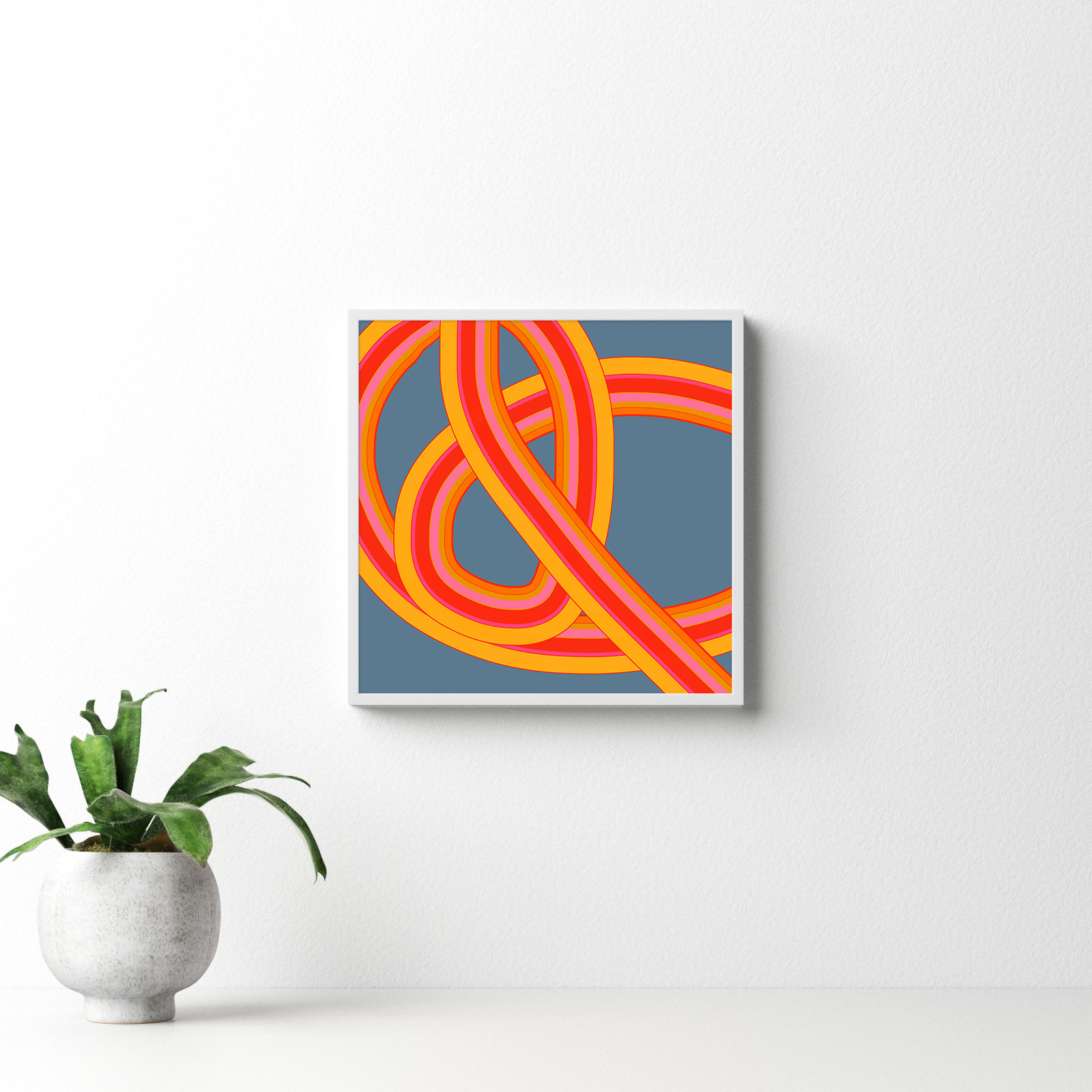 Twist Series I "Hawaiian Twist" Print, White, 16" H x 16" W x 1.25" D
