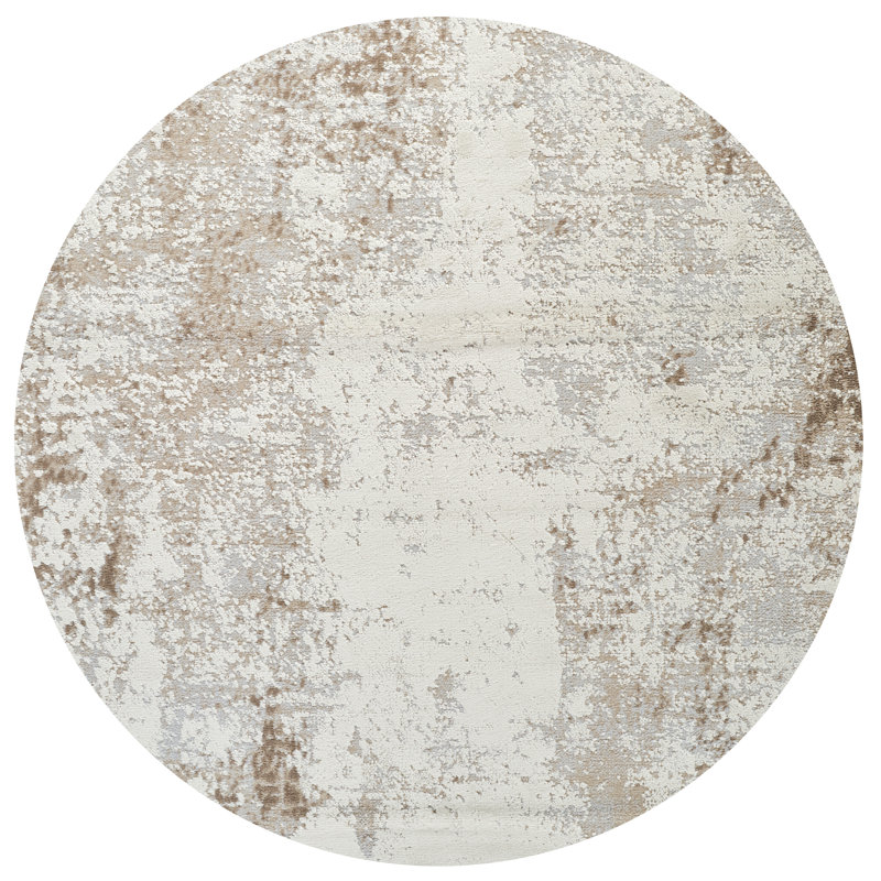 Hardej Power Loom High-Low Area Rug, Round 5'