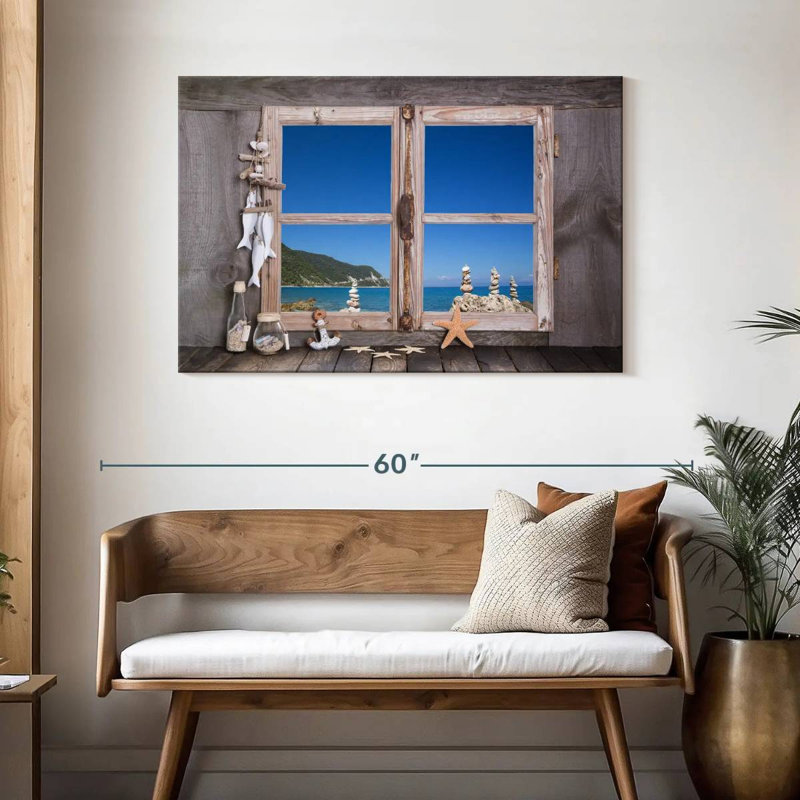 Lilie Rustic Beach Window, 30" H x 45" W