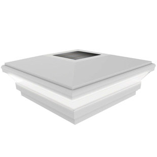 Poteau solaire contemporain blanc l 5 po x P 5 po