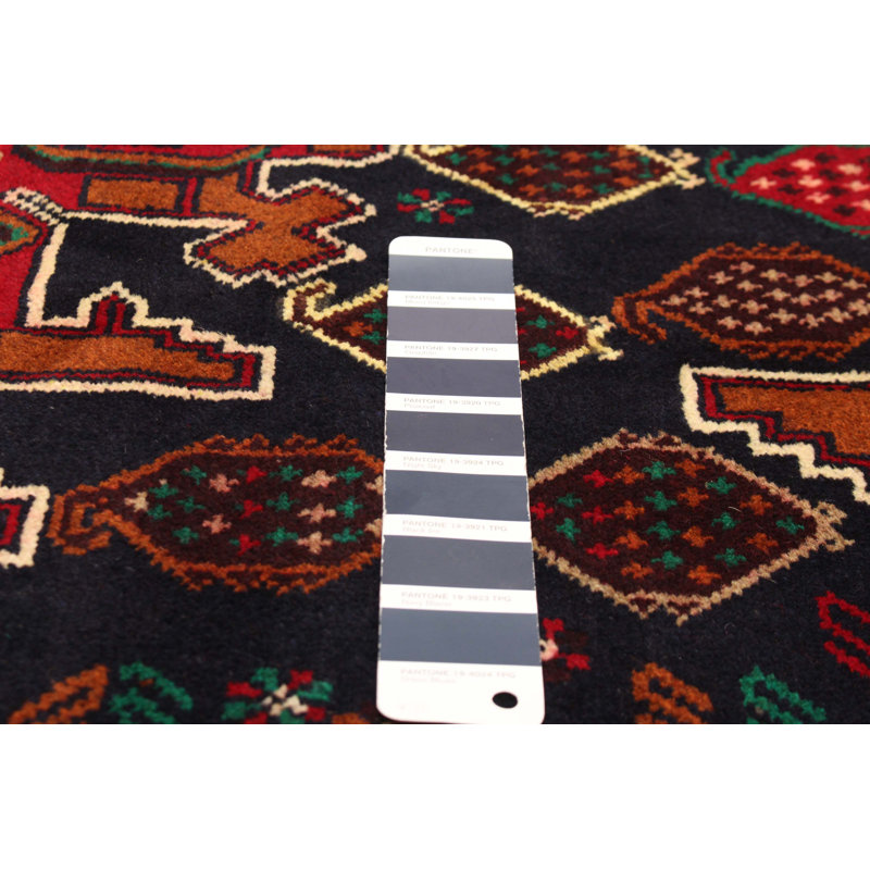 Tapis bleu foncé Teimani 3 pi 8 po x 6 pi 6 po
