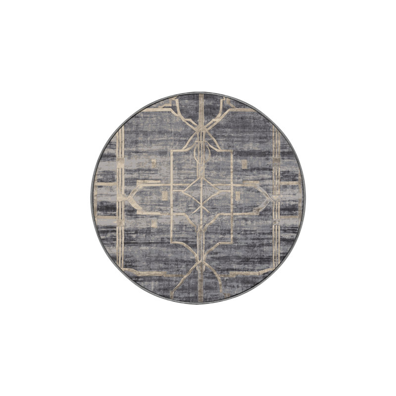 Silky Soft Plush Grey Area Rug, Round 6'
