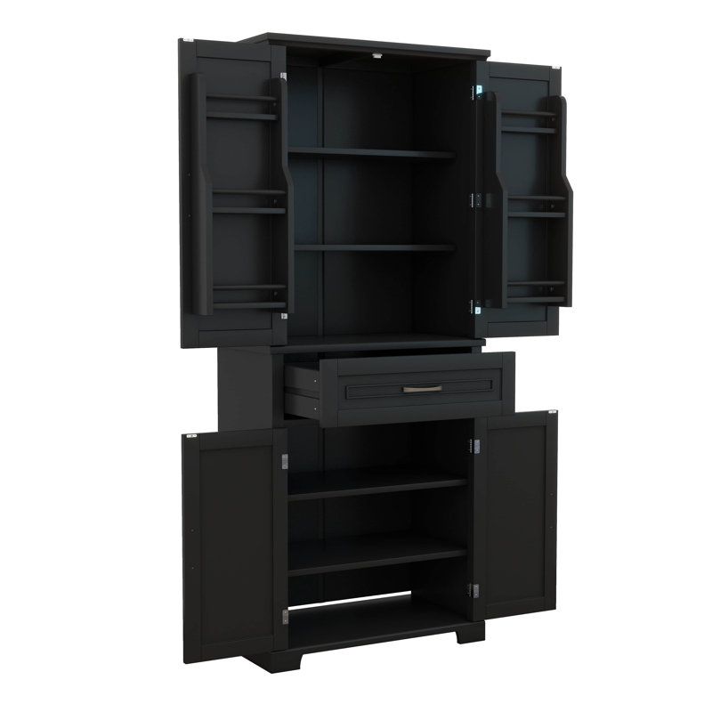 Armoire de rangement de 72 po de hauteur, garde-manger de ferme avec tablettes et tiroir, armoire de salle de bain, plusieurs espaces de rangement