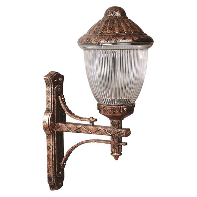 Outdoor Wall Lamp, Traditional Industrial Design, Brown ABS Body, 13.8 x 9.1 inches | IP65 Weather Resistant, E27 Socket (Max 40W) | Durable Polycarbonate Cap, Perfect for Nostalgic Outdoor Spaces