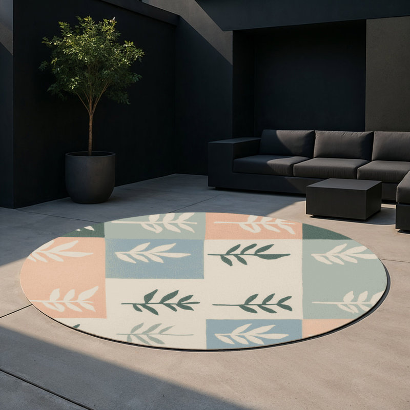 Autumn Harmony Indoor And Outdoor Area Rug, Round 5'