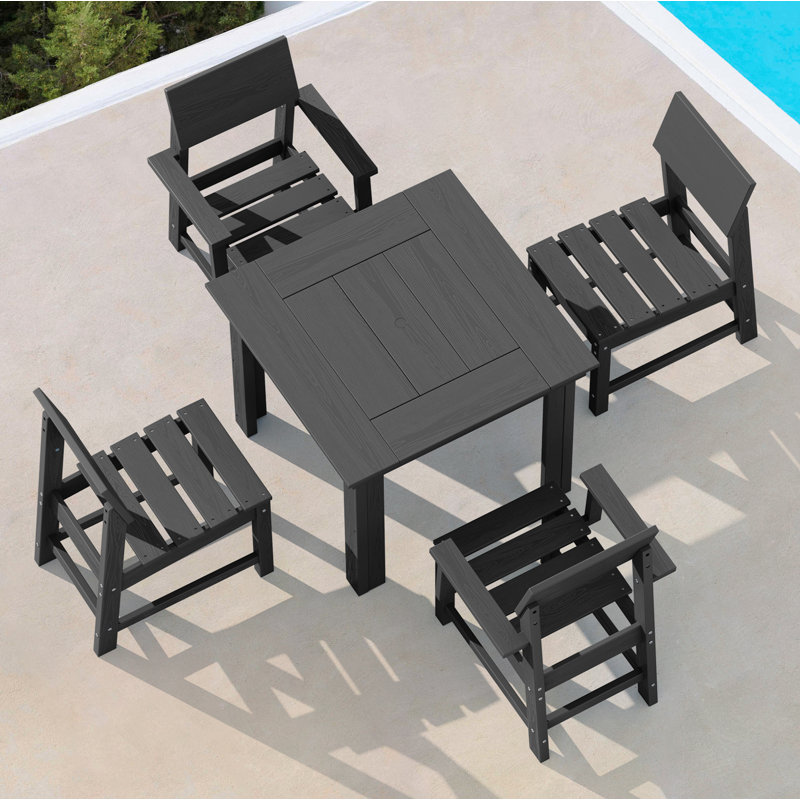 Ensemble repas pour 4 personnes Casundra Square, Noir