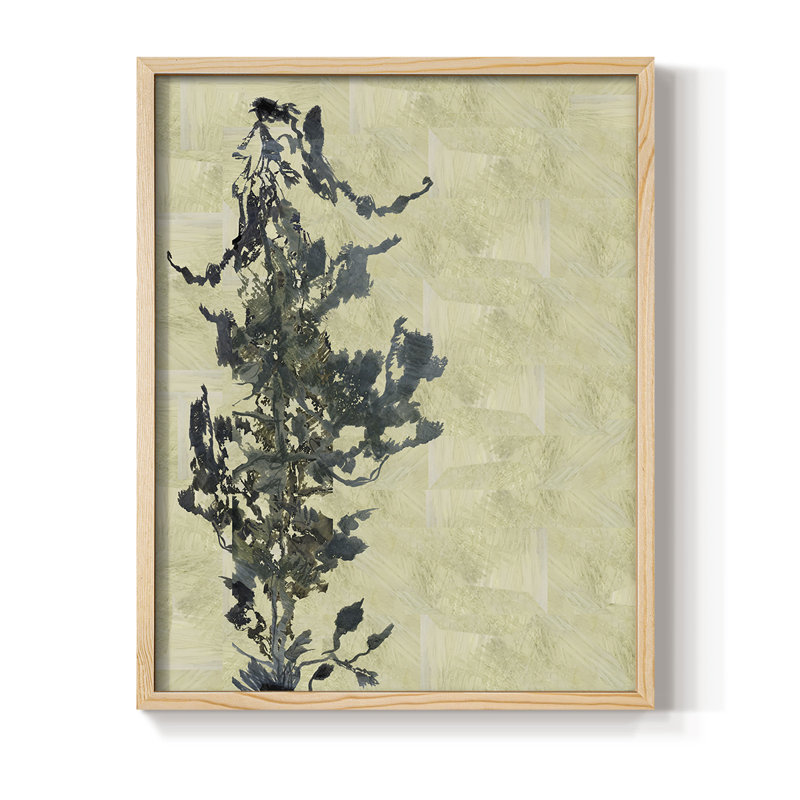 «Chinoiserie 2 Tan II», reproduction encadrée - bois massif, Naturel, H 11 po x l 9 po