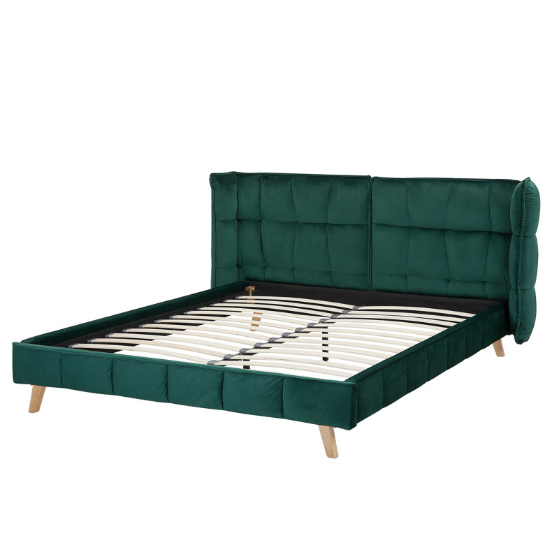 Watermill Upholstered Bed, Green, European Kingsize (160 x 200 cm)
