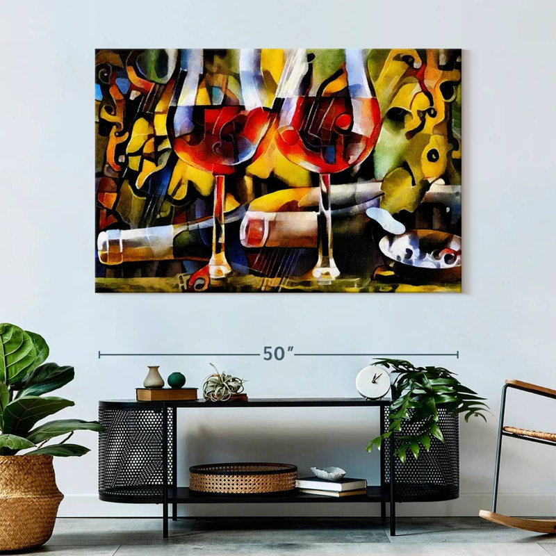 Vin sur toile, H 34 po x l 51 po x P 1,25 po