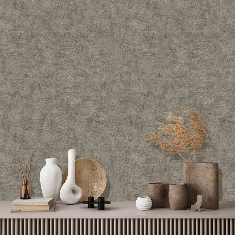 Papier peint anthracite Pampas, Gris