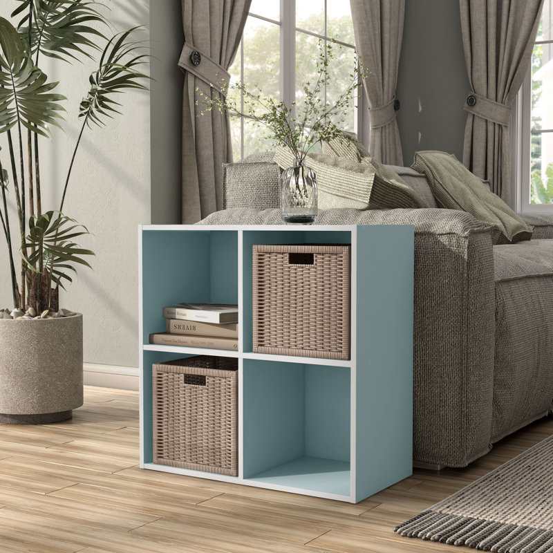 Bibliothèque de rangement Moduline, 4 cubes, Bleu clair