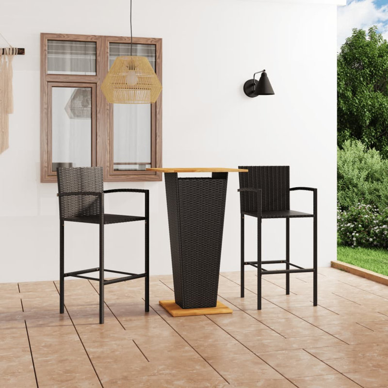 Enochville Square 2 - Person Bar Height Dining Set, Gray, 23.62" D x 23.62" W x 43.31" H