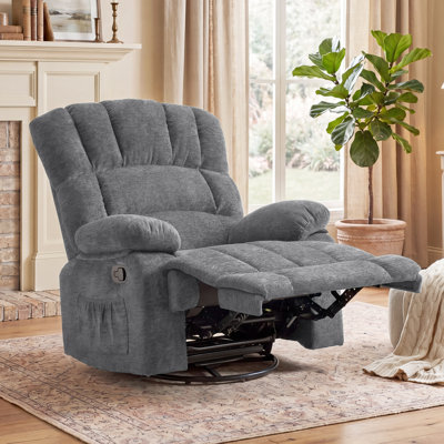 Fauteuil inclinable berçant et pivotant manuel de 39,7 po Breasha