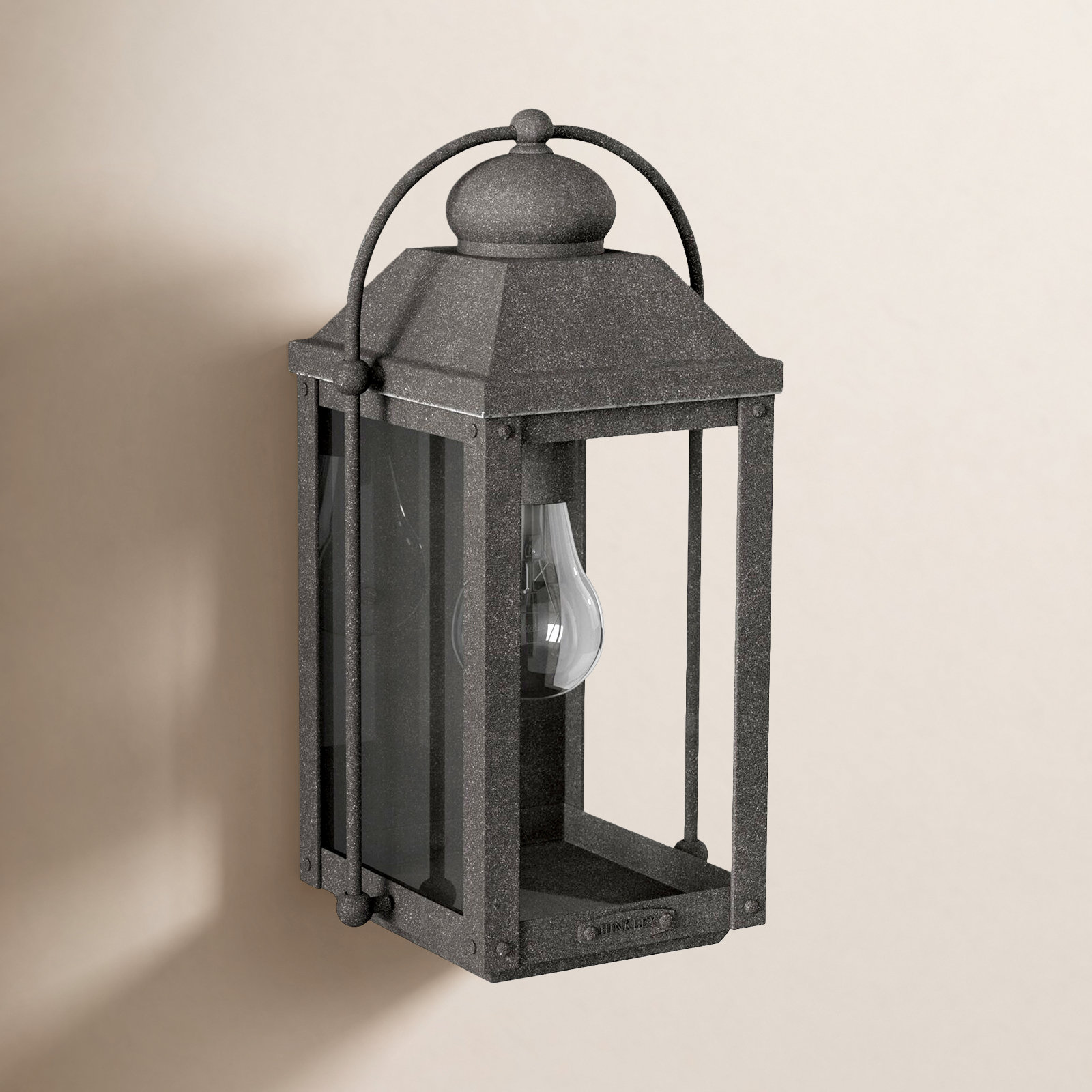 Hinkley Anchorage Outdoor Wall Lantern, Aged Zinc, No