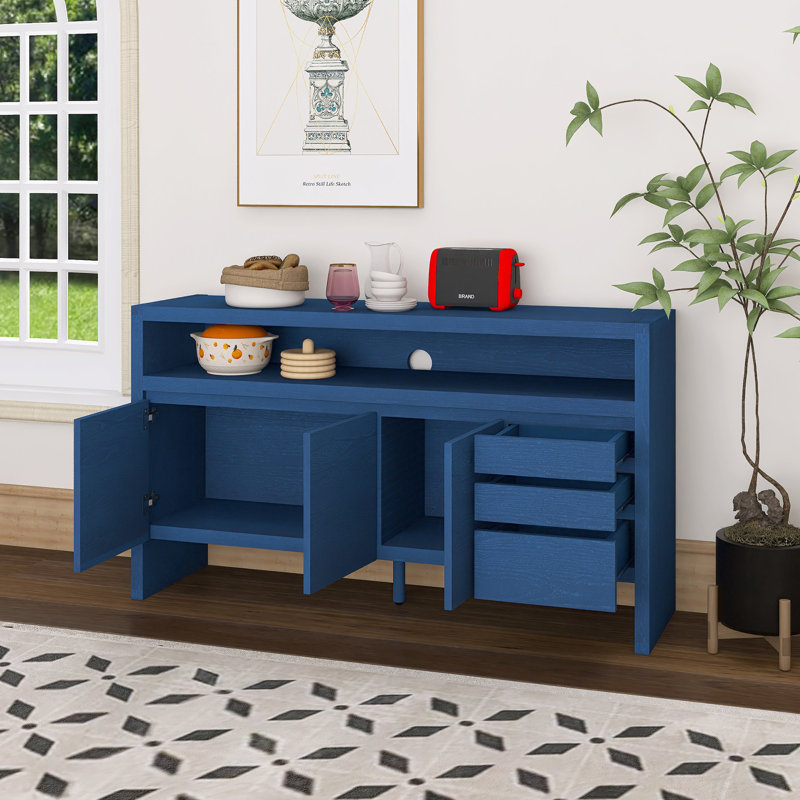 Buffet 60 "à 3 portes avec 3 tiroirs, Navy Blue