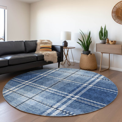 Premium Machine Washable Prisco Navy Rug
