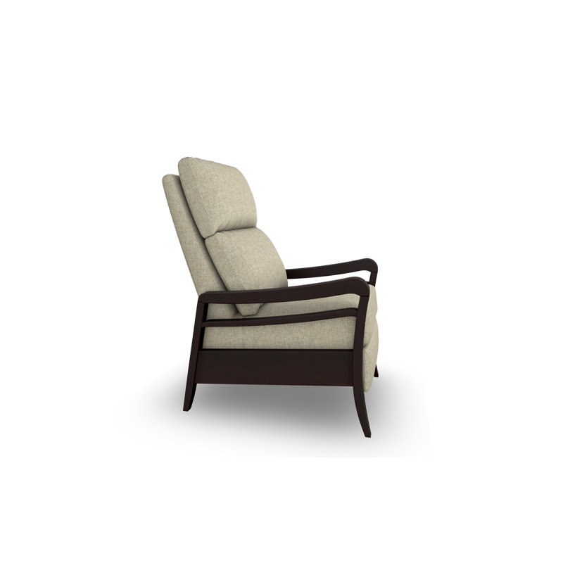 Modern High Leg Recliner, Linen, Espresso