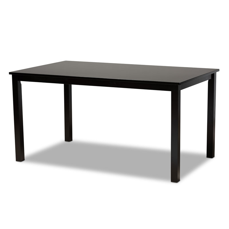 Jouan Solid Wood Base Dining Table, Dark Brown