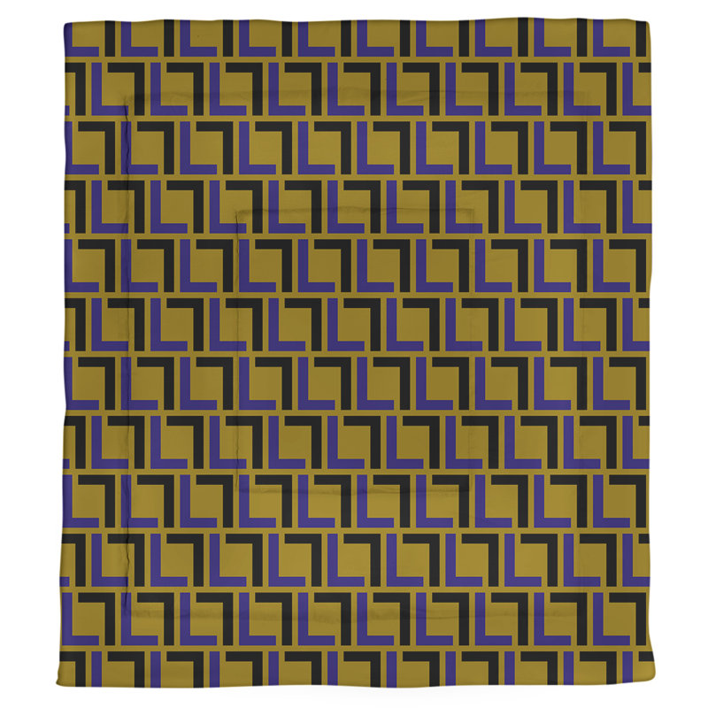 Édredon simple Football Luxury, Édredon très grand, Mauve / blanc / or métallique