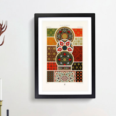 Indo-Persian Themed Patterns by Albert Racinet - Framed Print