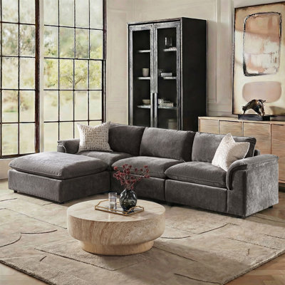 Cioffi Oversized L Shaped Modular Cloud Sectional Sofa with Removable Cushion Cover