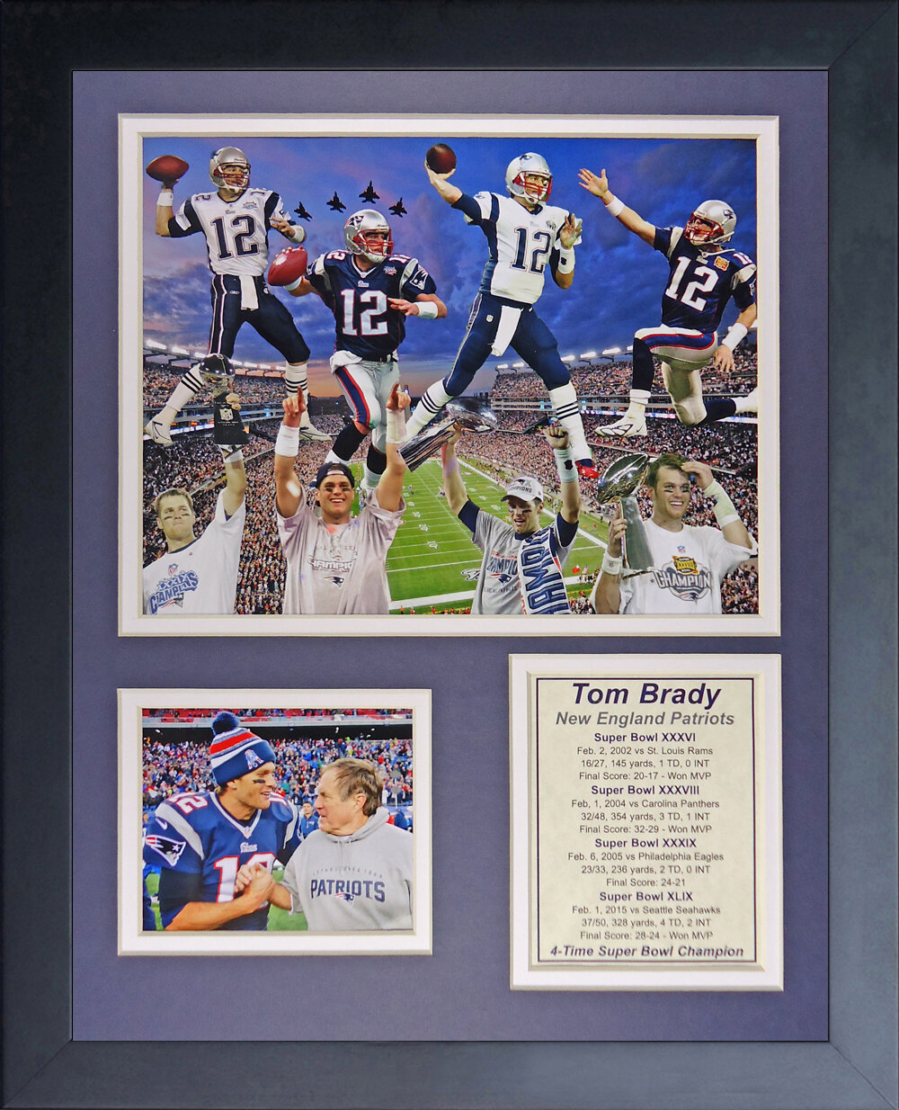 Tom Brady Autographed Framed Patriots Jersey - The Stadium Studio