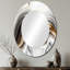 Abstrait Geode Waves Gray III - Miroir décoratif abstrait ovale sur métal-393223077