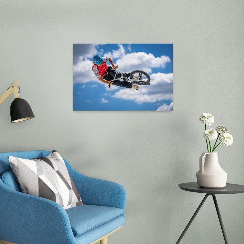 «Extreme Bmx Jump Abstract Contemporary Landscape Nature», reproduction d'art murale, 16" H x 24" W
