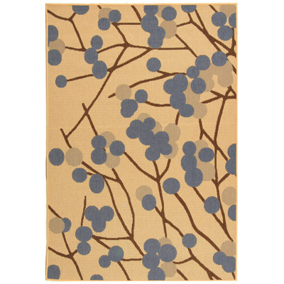 Tapis brun / olive à motif floral Herefordshire