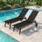 All-Weather Patio Chaise Lounge Chair, Built-In Convenient Moving Wheels & 6-Level Adjustable Backrest, Breathable Fade-Resistant Fabric Suitable For Poolside, Backyard
