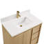 36 po Clairence Meuble-lavabo autoportant à simple cuve en chêne clair avec plateau en quartz de Carrare