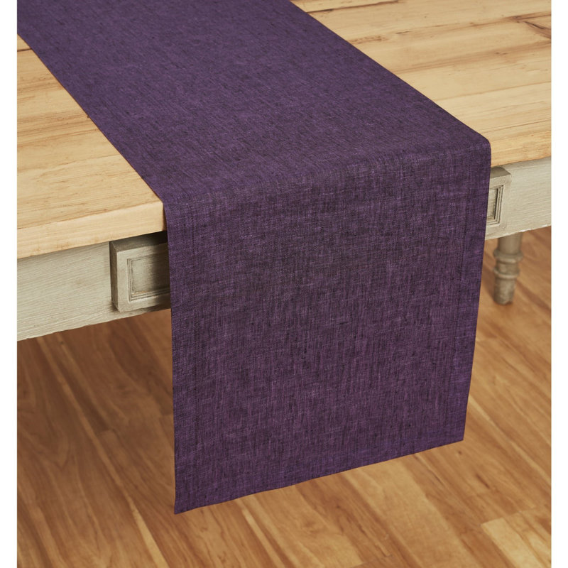 100% Pure Linen Table Runner - Athena, 108" x 14", Grape