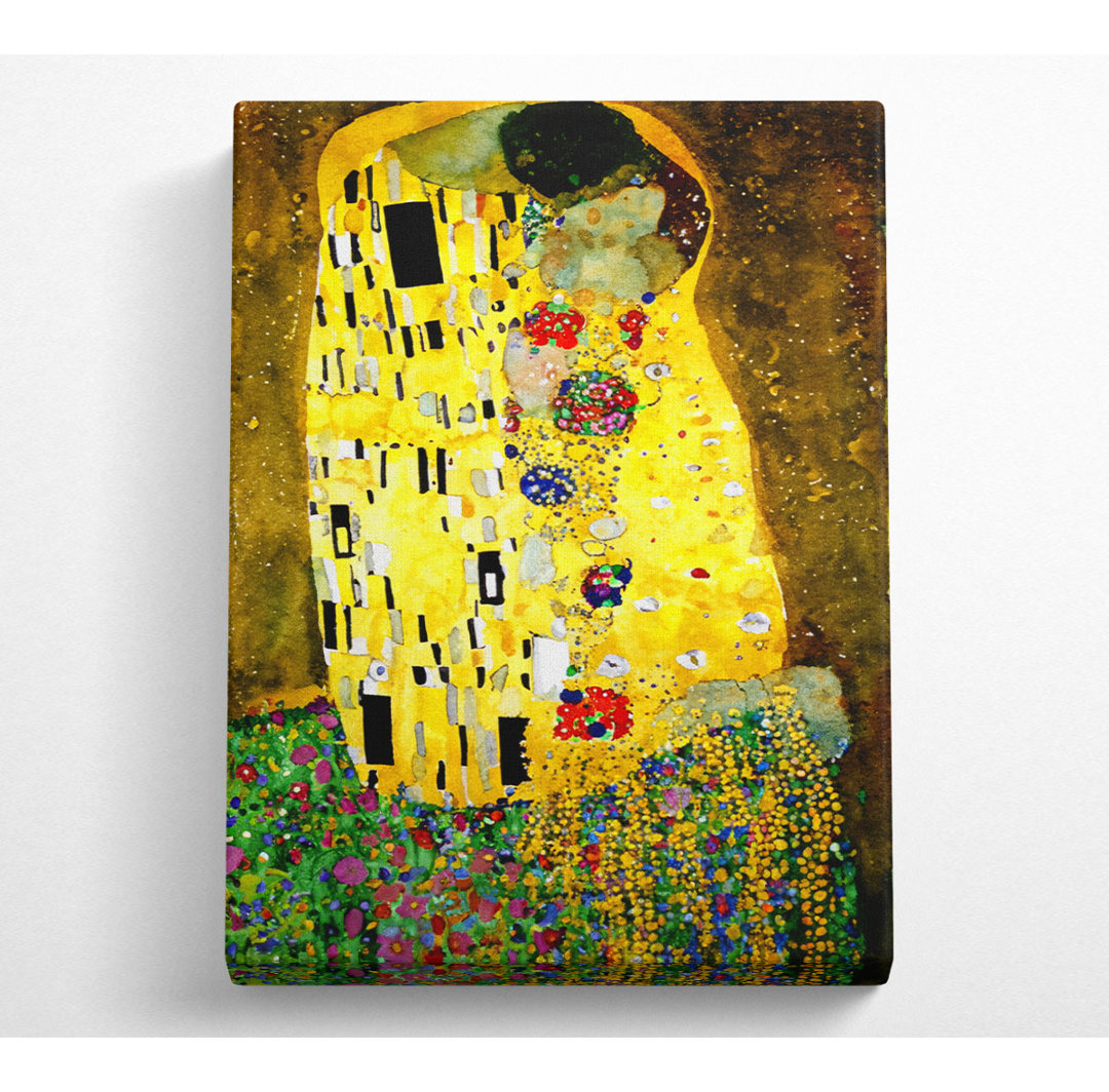 Kunstdruck Klimt Kiss auf Leinwand