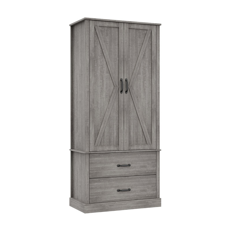 Armoire de cuisine 64 po avec porte de grange