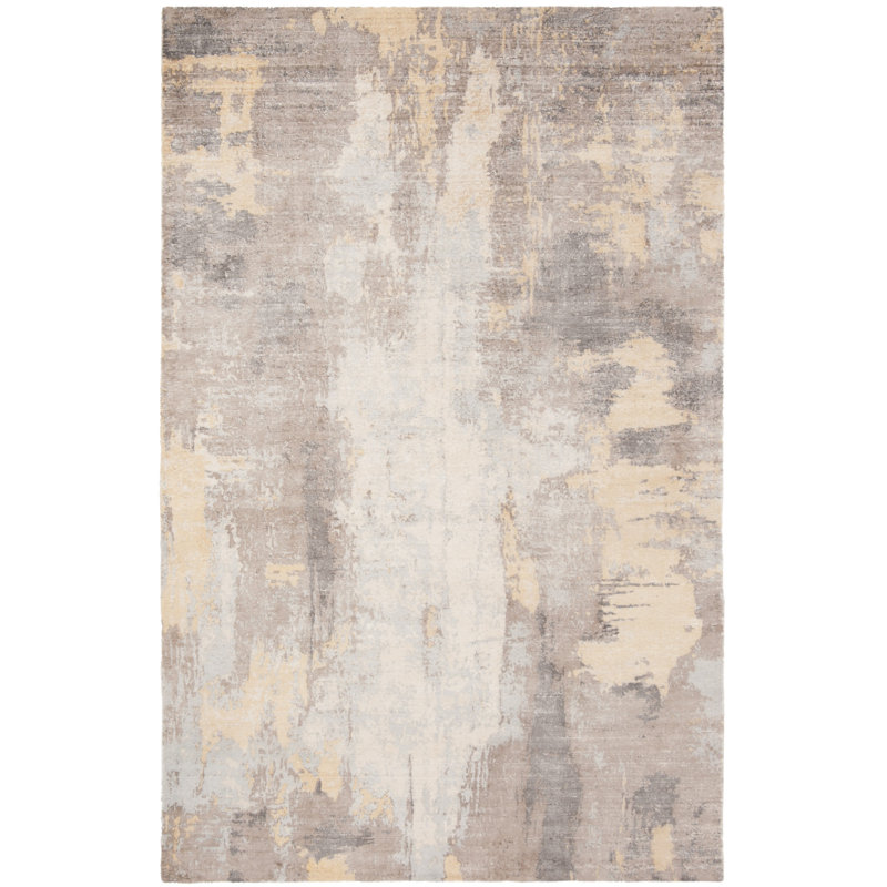 Tapis abstrait en viscose / coton tissé à la main Culberson, Rectangle 6 pi x 9 pi