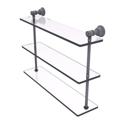 Freyja 3 Piece Glass Tiered Shelf with Towel Bar