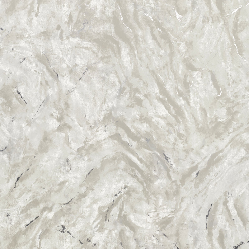 Rouleau de papier peint L 33 pi x l 27,5 po Aruba Marble, Argent