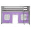 Lit mezzanine simple en bois massif avec rideau Ethridge Kids-1908180088-1908180090