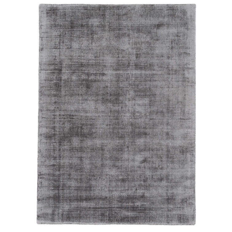 Ava Handmade Viscose Silky Solid Soft Dark Light Grey Rug