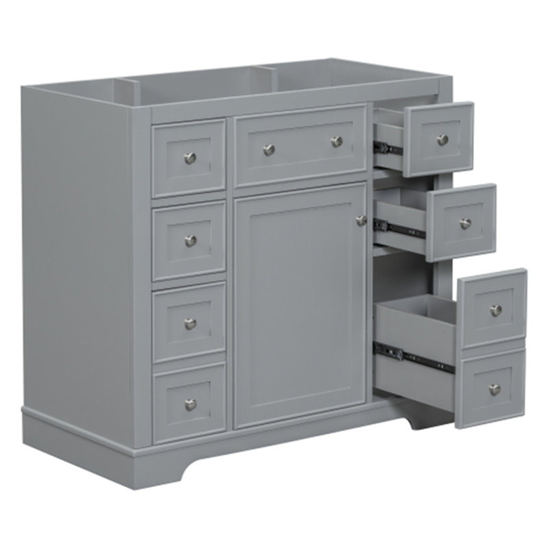 Bathroom Vanity without Sink, Cabinet Base Only, Grey