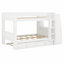 Lit superposé multifonctionnel en bois avec bureau, tablettes de rangement et lit gigogne