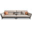 Canapé modulaire kaki en cuir véritable-776893378-776893379